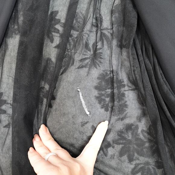 Chiara Boni Jumpsuit Womens 40/Small/4? One Shoulder Velvet Floral Overskirt - Picture 4 of 16